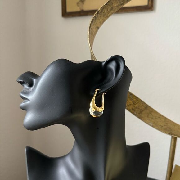 Vintage style hoop earrings N314 - Picture 4 of 4